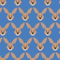 Seamless pattern of kangaroo heads for Australia Day vector