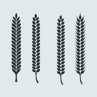 Set of barley spike for art brush bar menu vector