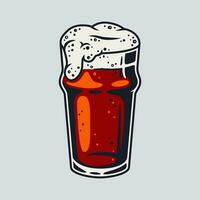 Colored beer mug with foam bar menu vector