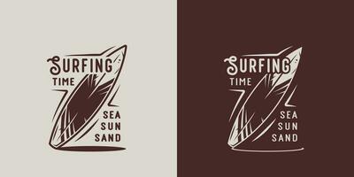 Surf board for surfing. Graphic hawaii surfboard vector