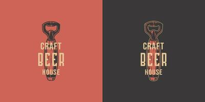 Beer opener for bar. Brew design for pab vector