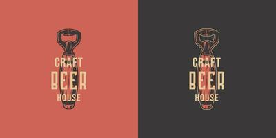 Beer opener for bar. Brew design for pab vector