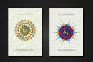 Set cover background template for ramadan event vector