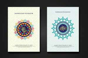 Set cover background template for ramadan event vector