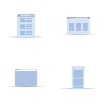 Search bar icons set cartoon vector. Search engine web browser window