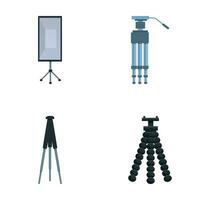 Tripod icons set cartoon vector. Various type of tripod vector