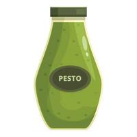 pesto verde aromático plato icono dibujos animados vector. letras mezclado italiano vector