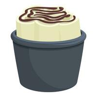 Chocolate ice cream food icon cartoon vector. Fried roll dish vector