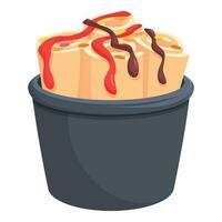 Dairy food ice cream icon cartoon vector. Fruit menu vector
