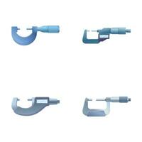 Micrometer icons set cartoon vector. Various type of micrometer vector