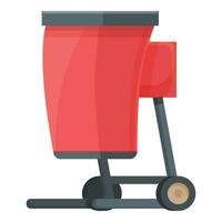 Red garden shredder icon cartoon vector. Wood tree vector