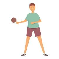 Boy ping pong play icon cartoon vector. School trainer vector