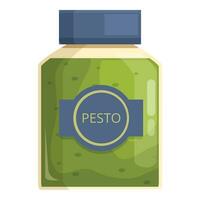 Pesto pot icon cartoon vector. Condiment mixed mug vector