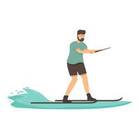 Sport speed swim icon cartoon vector. Water skiing vector