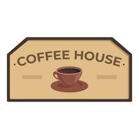 Coffee cup banner icon cartoon vector. Street cafeteria vector