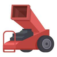 Big wheel shredder icon cartoon vector. Foliage equipment vector