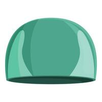 Green swimming cap icon cartoon vector. Summer equipment vector