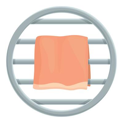 Round circle towel dryer icon cartoon vector. Rope interior