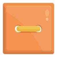 Orange style cloth button icon cartoon vector. Needle top vector