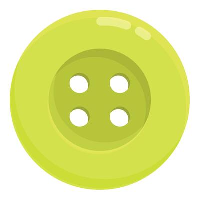 Round button icon cartoon vector. Tailor hole