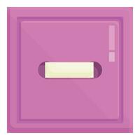 Pink button icon cartoon vector. Tailor plastic tool vector