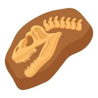 Head dino fossil icon cartoon vector. Soil mud layer vector