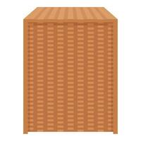 Wicker laundry box icon cartoon vector. Cleaner basket vector