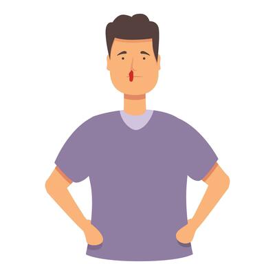 Face nose problem icon cartoon vector. Blood bleeding