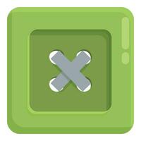 Green lime button icon cartoon vector. Textile fabric vector