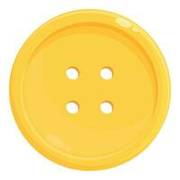 Yellow color button icon cartoon vector. Style art plastic vector