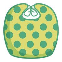 verde punteado babero icono dibujos animados vector. bebé cuidado almuerzo vector