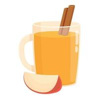 Apple cider cocktail icon cartoon vector. Glass food vector