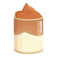 Cocoa poured dairy icon cartoon vector. Drink glass vector