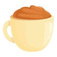 Morning cocoa cup icon cartoon vector. Natural dessert vector