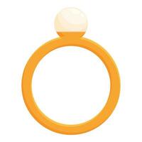 Pearl stone ring icon cartoon vector. Retail emporium vector