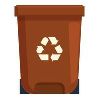 Red garbage bin icon cartoon vector. Sorting waste vector