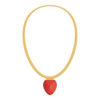 Gold necklace icon cartoon vector. Chain necklace vector