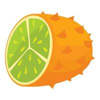 Spike half kiwano icon cartoon vector. Summer leaf tree vector