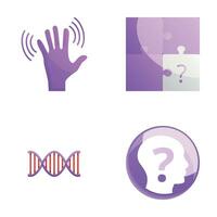 Genetic engineering icons set cartoon vector. Molecular biology vector