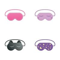 Blindfold icons set cartoon vector. Nightwear element for resting and relaxation vector