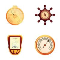 Barometer icons set cartoon vector. Equipment for measuring atmospheric pressure vector