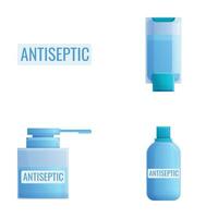 Antiseptic icons set cartoon vector. Package of antiseptic for hand and surface vector