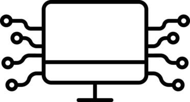 Computer network Outline vector illustration icon