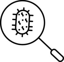 bacteria search Outline vector illustration icon