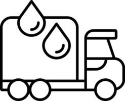 Water Truck Outline vector illustration icon