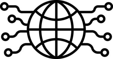 Globe technology Outline vector illustration icon