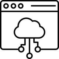 Website Database Outline vector illustration icon
