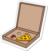sticker cartoon doodle of a slice of pizza png