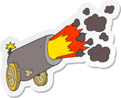 sticker of a cartoon big cannon firing png