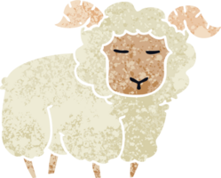 quirky retro illustration style cartoon ram png